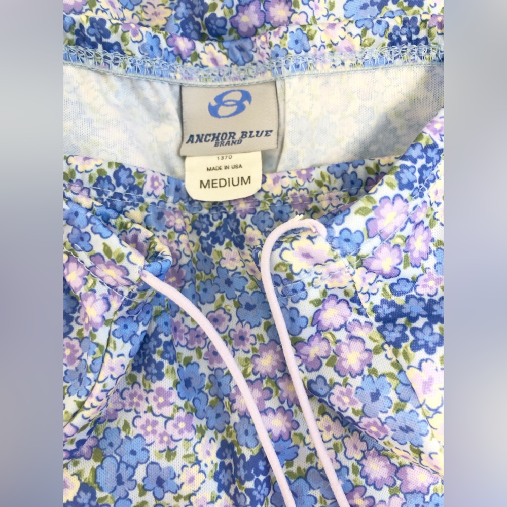 Anchor Blue A-Line Midi Floral Skirt with Tie Front Size M Vintage Y2K - Picture 4 of 4